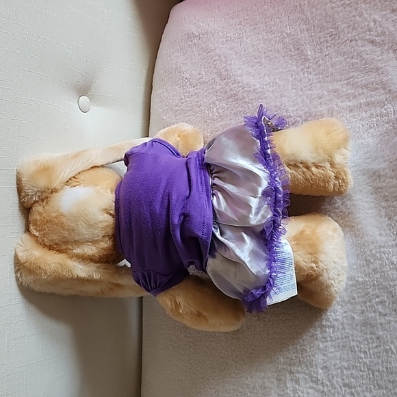 Build-A-Bear Jointed Bunny w/Purple Princess Top, Slvr Sequin/Purple Tulle Skirt - Picture 4 of 5